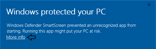 Windows warning window